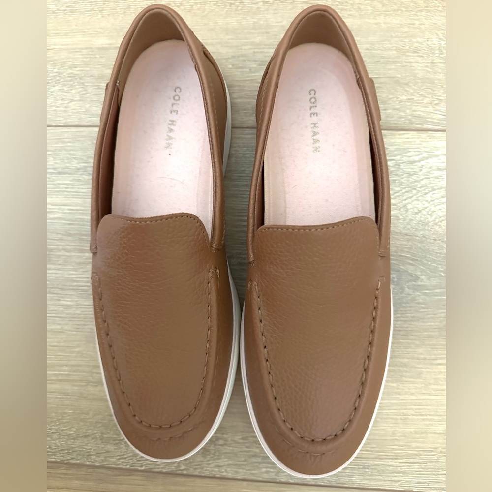 Cole Haan Brown Leather Slip-On Comfort Sneakers